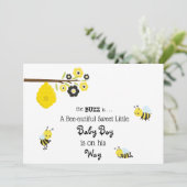 *~*のベビーの蜂の男の赤ちゃんのかわいいシャワーの招待状 招待状 (スタンド正面)