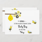 *~*のベビーの蜂の男の赤ちゃんのかわいいシャワーの招待状 招待状 (正面/裏面)