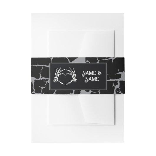 のベリーバ結婚ンドハロウィーンスケルトンハートハンド 招待状ベリーバンド (正面例)