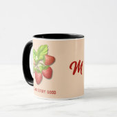 のベリー感じグッドストロベリーモノグラム マグカップ (正面左)