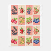 のベリ感じーの良いイチゴの果実の植物ママ フリースブランケット (正面)