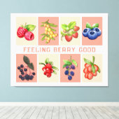 のベリ感じーの良いカスタマイズ可能なイチゴの果実 キャンバスプリント (インサイチュ (ウッドフロア))