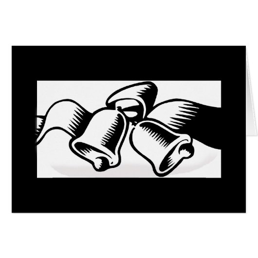 のベル結婚のシルエットでカスタマイズ可能なカード (正面横)