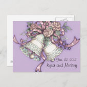 のベル結婚は日付はがきを保存する 案内ポストカード (正面/裏面)