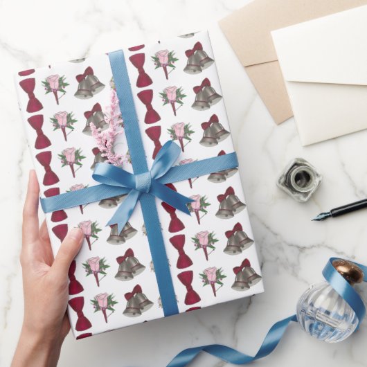 のベル結婚ズノーマルローズブーケボウタイ ラッピングペーパー (ギフト)