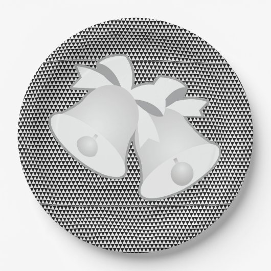 のベル結婚ズブラックホワイトジオ ペーパープレート (正面)