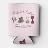 のベル結婚ズブートニエールブーケボウタイシャワー 缶クーラー (正面)