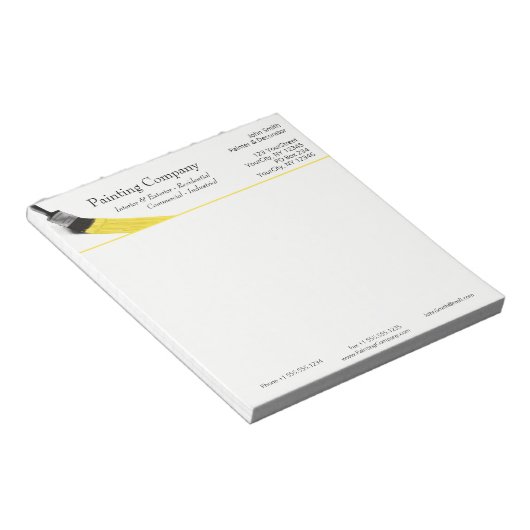 のペイ絵画ントサービス会社ブラシイエロー ノートパッド (アングル)