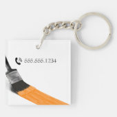 のペイ絵画ントサービス会社ブラシオレンジ キーホルダー (裏面)