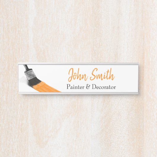 のペイ絵画ントサービス会社ブラシオレンジ サインプレート (正面)