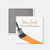 のペイ絵画ントサービス会社ブラシオレンジ マグネット (正面/裏面)