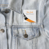 のペイ絵画ントサービス会社ブラシオレンジ 缶バッジ (インサイチュ)