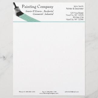のペイ絵画ントサービス会社ブラシパステルミント レターヘッド