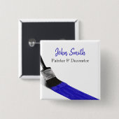 のペイ絵画ントサービス会社ブラシブルー 缶バッジ (正面&裏面)