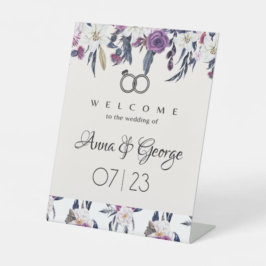 のペデスタル結婚サインへよカスタムうこそ 台座サイン (正面)