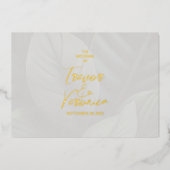 のホイル結婚トロピカルシック 箔招待状 (正面)