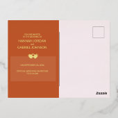 のホイル結婚日付を保存テラコッタポストカード 箔招待状ポストカード (裏面)