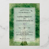 のホイ結婚ル招待状水の色オークツリー 箔招待状 (正面)