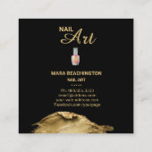 *~*のボトルの金ゴールドのグリッターはマニキュアの芸術をなでます スクエア名刺 (裏面)