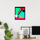 ~のポスターをプールする~ビリヤードを抽象芸術~キューボールに入れる ポスター (ホームオフィス)