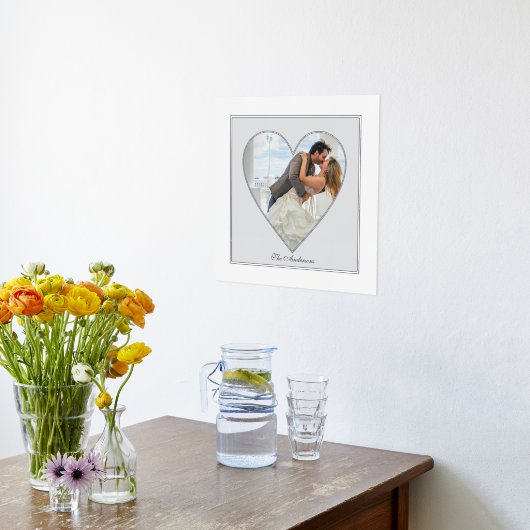 のポスタープリントにハート型フォイル結婚アクセント 箔ポスター (レイダウン (キッチン))