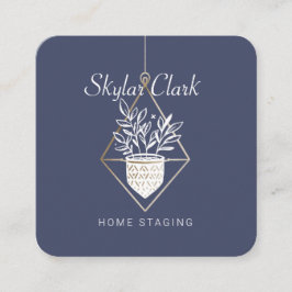 のポッテつるッドハウスプラントホームステージングパープル スクエア名刺