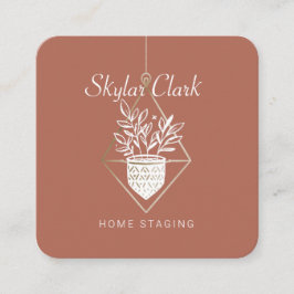 のポッテつるッドハウスプラントホームステージングブロンズ スクエア名刺