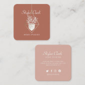 のポッテつるッドハウスプラントホームステージングブロンズ スクエア名刺 (正面/裏面)