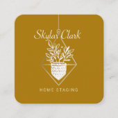 のポッテつるッドハウスプラントホームステージングマスタード スクエア名刺 (正面)