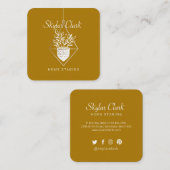 のポッテつるッドハウスプラントホームステージングマスタード スクエア名刺 (正面/裏面)