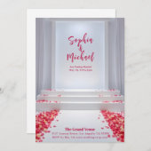 のマガ結婚ジンカバーバラ花びら 招待状 (正面/裏面)