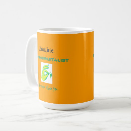 のマグより緑ゾンビの環境主義者 コーヒーマグカップ (正面左)