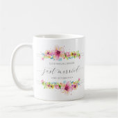 |のマグを結婚する美しいたった今結婚しました コーヒーマグカップ (左)