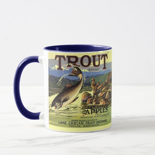 ~のマスのブランドのヴィンテージのAPPLEの木枠のラベルを襲って下さい マグカップ (左)