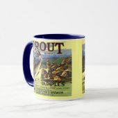 ~のマスのブランドのヴィンテージのAPPLEの木枠のラベルを襲って下さい マグカップ (正面左)