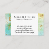 *~*のマッサージセラピストの粋でグランジな金ゴールドのターコイズ 名刺 (裏面)