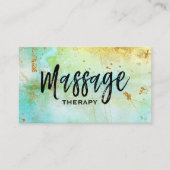 *~*のマッサージセラピストの粋でグランジな金ゴールドのターコイズ 名刺 (正面)