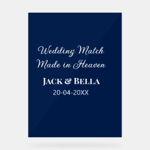 のマッチ結婚は天国結婚式の引き出物青で行われた アクリルサイン