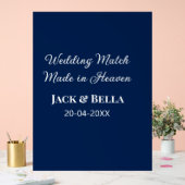 のマッチ結婚は天国結婚式の引き出物青で行われた アクリルサイン (ウェディング)
