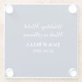 のマッチ結婚は天国結婚式の引き出物青で行われた ガラスコースター (裏面)