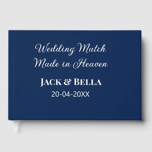 のマッチ結婚は天国結婚式の引き出物青で行われた ゲストブック (正面)