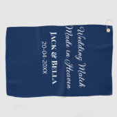 のマッチ結婚は天国結婚式の引き出物青で行われた ゴルフタオル (横)