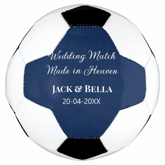 のマッチ結婚は天国結婚式の引き出物青で行われた サッカーボール (正面)