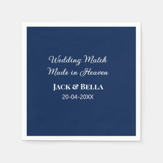 のマッチ結婚は天国結婚式の引き出物青で行われた スタンダードカクテルナプキン