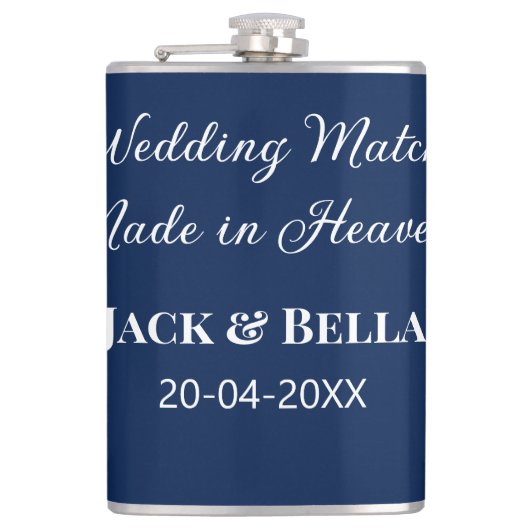 のマッチ結婚は天国結婚式の引き出物青で行われた フラスク (正面)