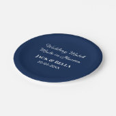 のマッチ結婚は天国結婚式の引き出物青で行われた ペーパープレート (アングル)