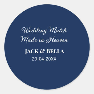 のマッチ結婚は天国結婚式の引き出物青で行われた ラウンドシール