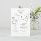 のマップ結婚エンクロージャカード – 設計されたカスタム エンクロージャーカード (スタンド正面)