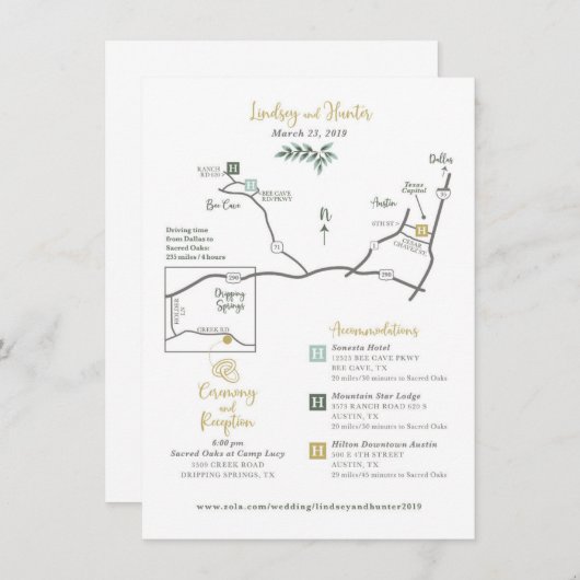 のマップ結婚エンクロージャカード – 設計されたカスタム エンクロージャーカード (正面/裏面)