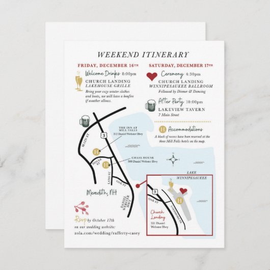 のマップ結婚エンクロージャカード – Custom Design JULIA エンクロージャーカード (正面/裏面)